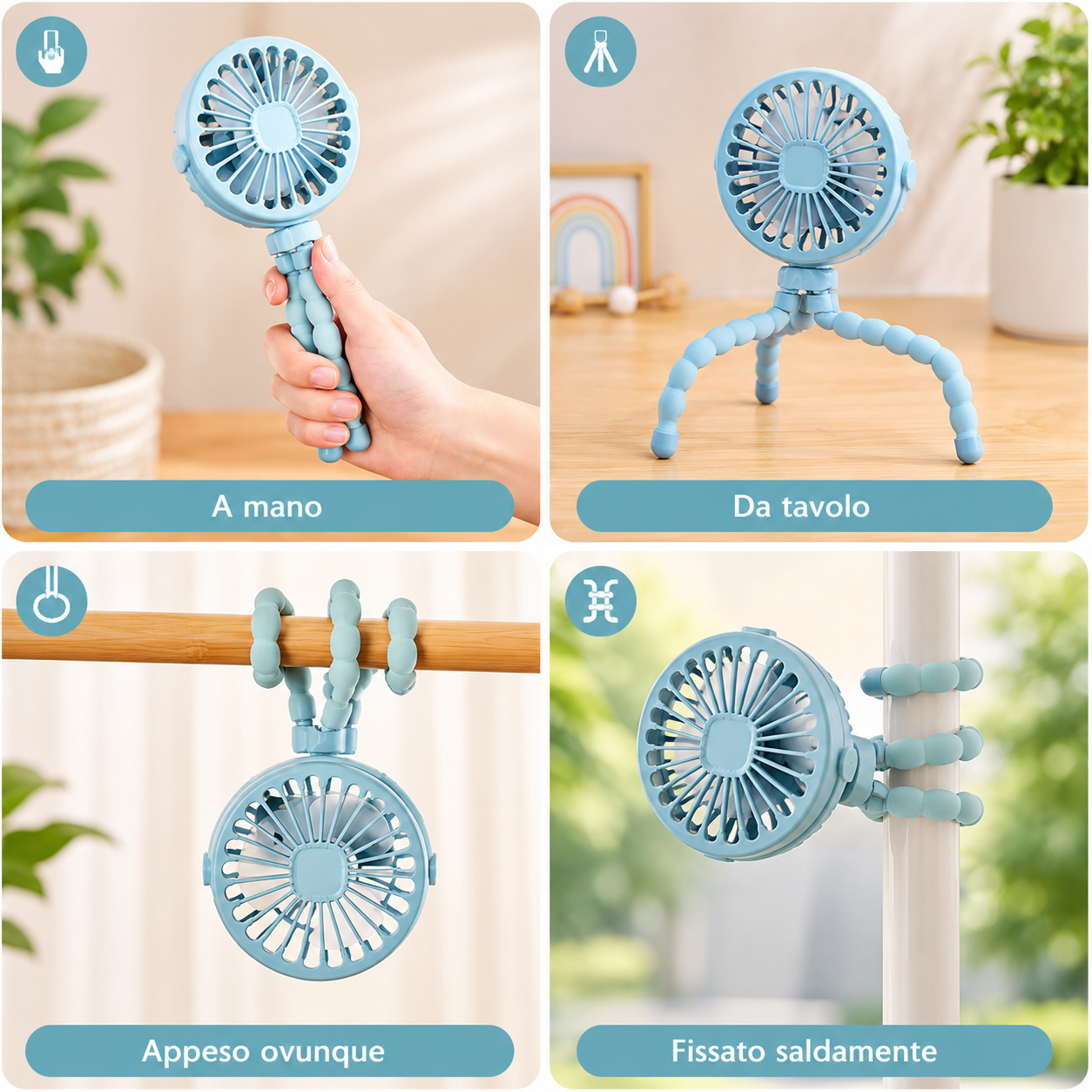 Ventilatore per Passeggino USB – Freschezza Sicura per il tuo Bebè 🌿